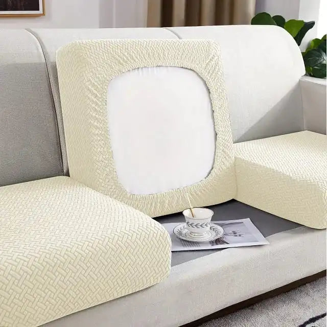 Housses d’assises de canapés en tissu jacquard premium beige clair