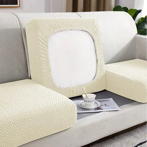 Housses d’assises de canapés en tissu jacquard premium beige clair