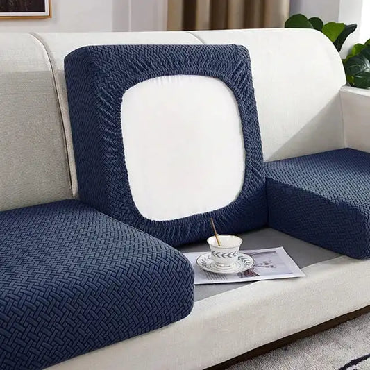 Housses d’assises de canapés en tissu jacquard premium bleu marine