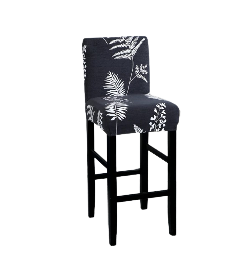 Housse de Tabouret <br> Feuillage Bleu Marine