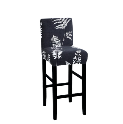 Housse de Tabouret <br> Feuillage Bleu Marine