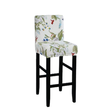 Housse de Tabouret <br>  Fleurie Blanc