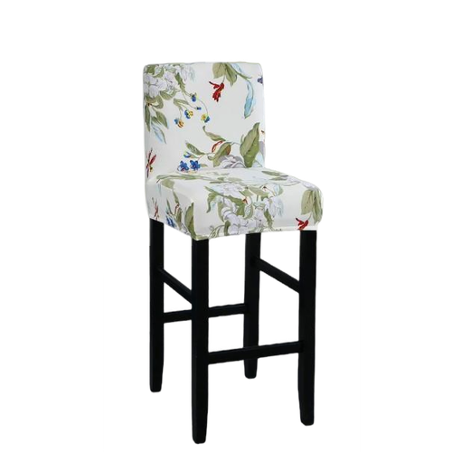 Housse de Tabouret <br>  Fleurie Blanc