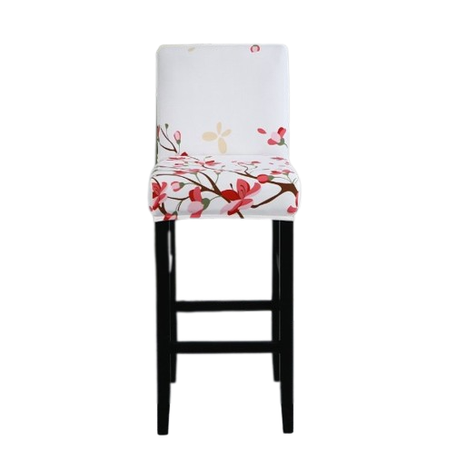 Housse de Tabouret <br> Fleurie Blanche