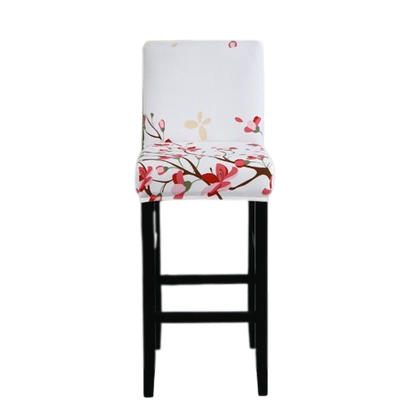 Housse de Tabouret <br> Fleurie Blanche
