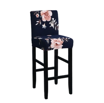 Housse de Tabouret <br>  Fleurie Bleu Marine