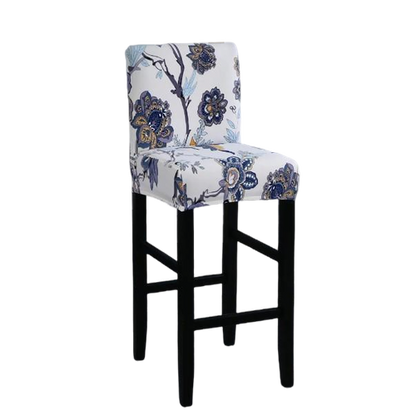 Housse de Tabouret <br>  Fleurie Bleu