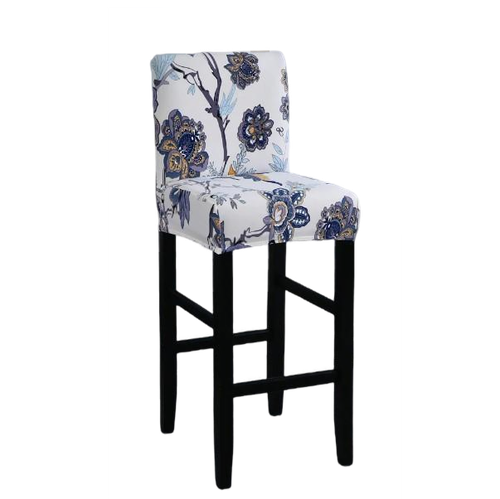 Housse de Tabouret <br>  Fleurie Bleu