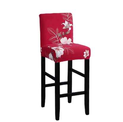 Housse de Tabouret <br>  Fleurie Rouge