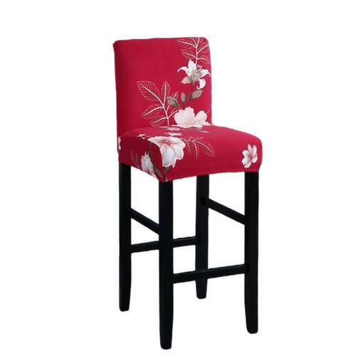 Housse de Tabouret <br>  Fleurie Rouge