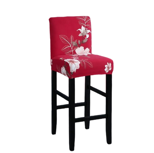Housse de Tabouret <br>  Fleurie Rouge