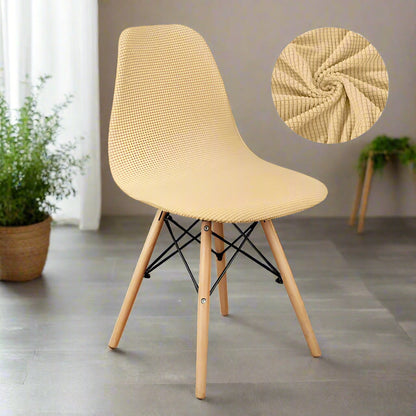 Housse de Chaise Scandinave Universelle Beige - Housse Lavable et Confortable