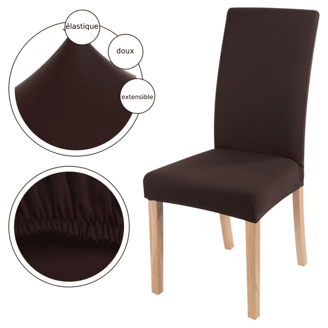 Housse de Chaise Extensible - Marron