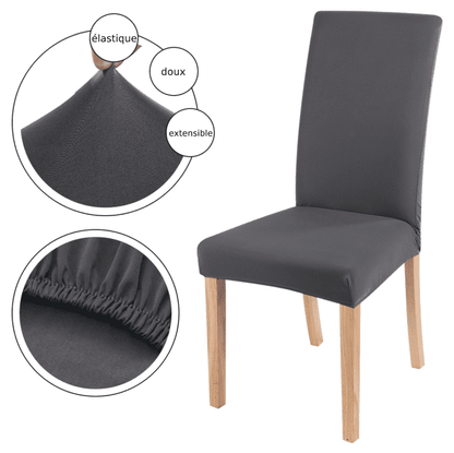 Housse de Chaise Extensible Universelle - Gris