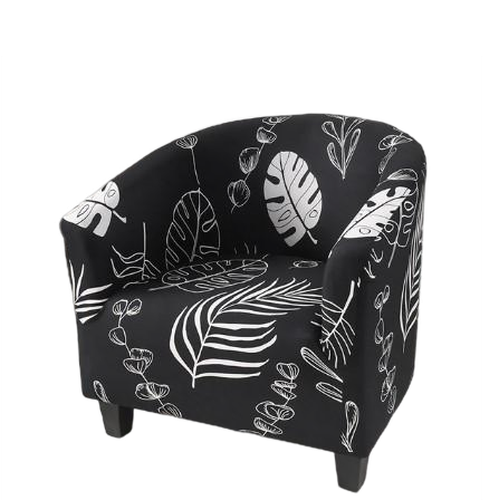 Housse fauteuil Cabriolet <br> Feuillage Noir et Blanc