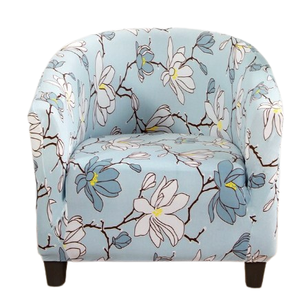 Housse fauteuil Cabriolet <br> Fleurie Bleu Ciel