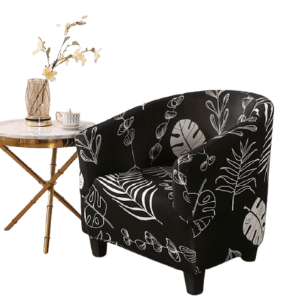 Housse fauteuil Cabriolet <br> Fleurie Noire