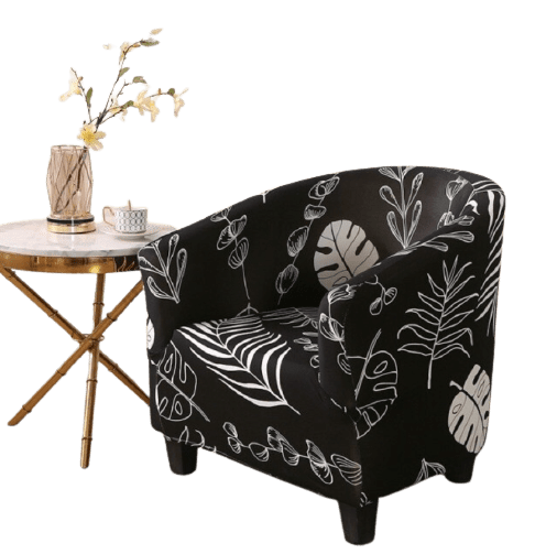 Housse fauteuil Cabriolet <br> Fleurie Noire