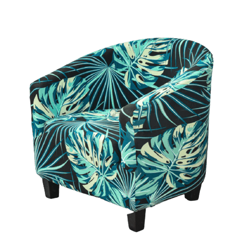 Housse fauteuil Cabriolet <br> Fleurie Turquoise
