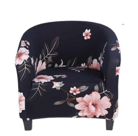 Housse fauteuil Cabriolet <br> Florale Bleu Marine