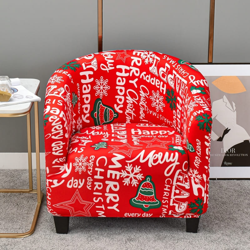 Housse fauteuil Cabriolet <br> Merry Christmas Blanc