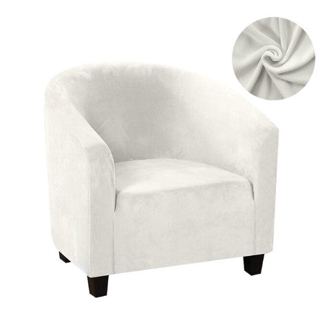 Housse fauteuil Cabriolet <br> Velours Blanche