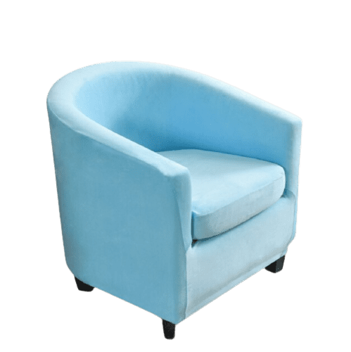 Housse fauteuil Cabriolet <br> Velours Bleu Ciel