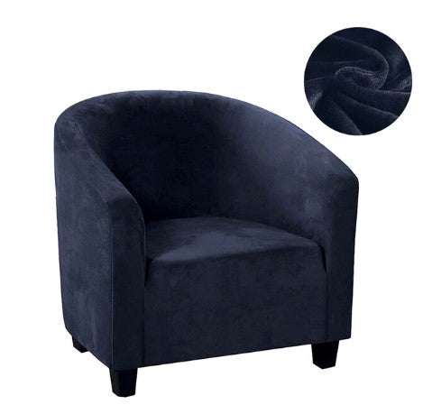 Housse fauteuil Cabriolet <br> Velours Bleu Marine