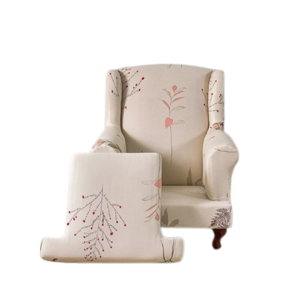 Housse fauteuil Crapaud <br> Fleurie Crème