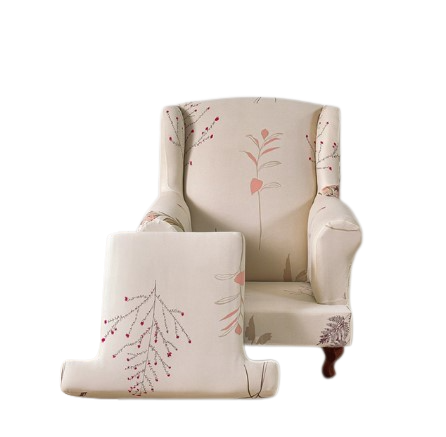 Housse fauteuil Crapaud <br> Fleurie Crème