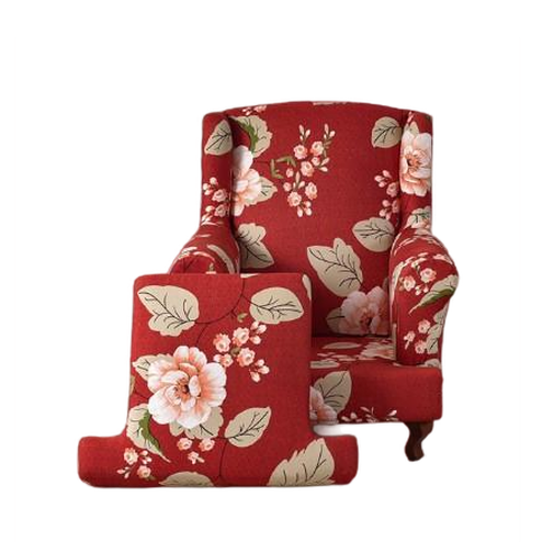 Housse fauteuil Crapaud <br> Fleurie Rouge