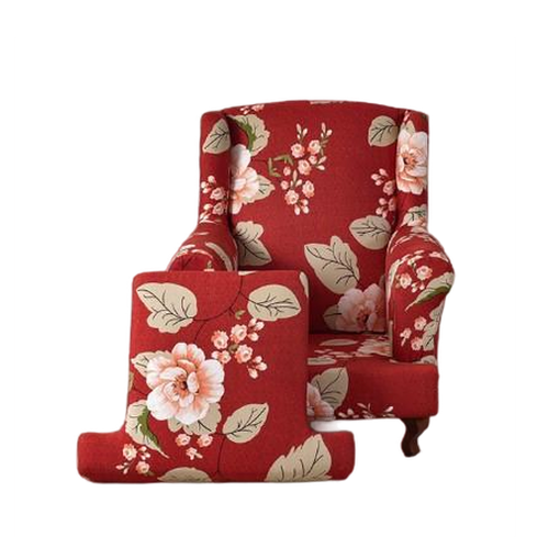 Housse fauteuil Crapaud <br> Fleurie Rouge