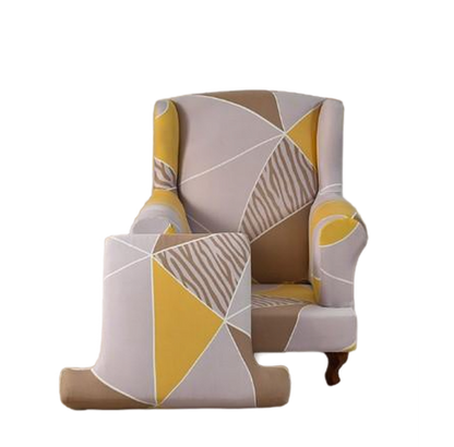 Housse fauteuil Crapaud <br> Géométrique Jaune