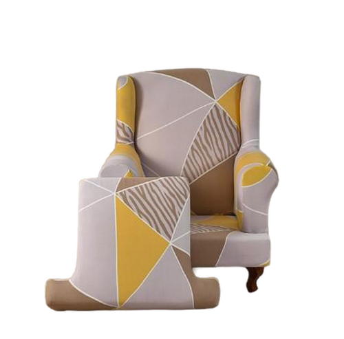 Housse fauteuil Crapaud <br> Géométrique Jaune