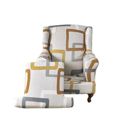 Housse fauteuil Crapaud <br> Géométrique Marron