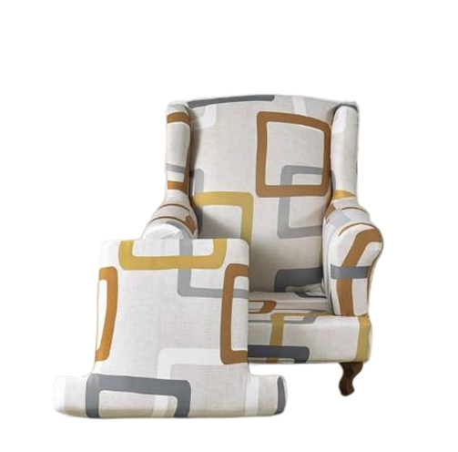 Housse fauteuil Crapaud <br> Géométrique Marron