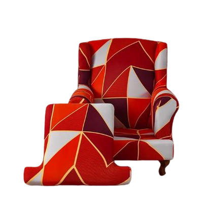 Housse fauteuil Crapaud <br> Géométrique Rouge