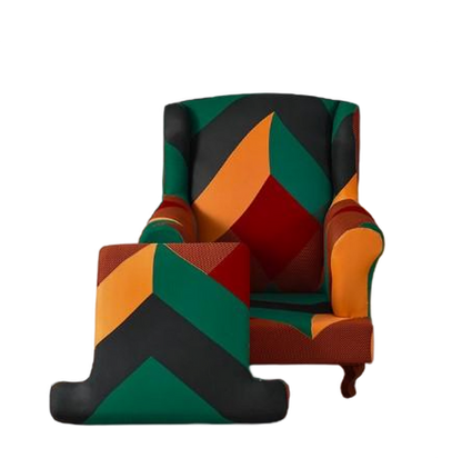 Housse fauteuil Crapaud <br> Géométrique Vert