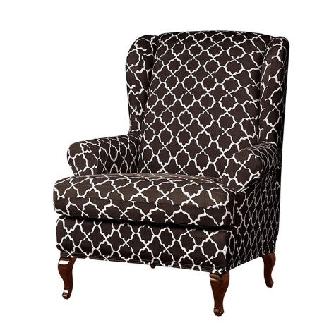 Housse fauteuil Crapaud <br> Imprimée Marron