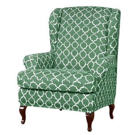 Housse fauteuil Crapaud <br> Imprimée Verte
