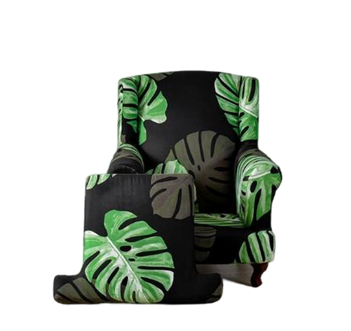 Housse fauteuil Crapaud <br> Tropicale Noire