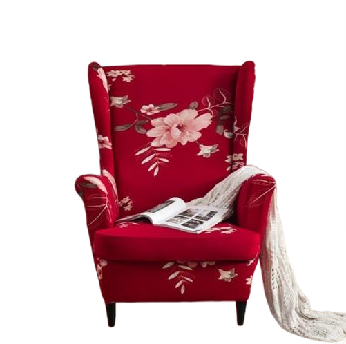 Housse fauteuil <br> Extensible Fleurie Rouge et Rose