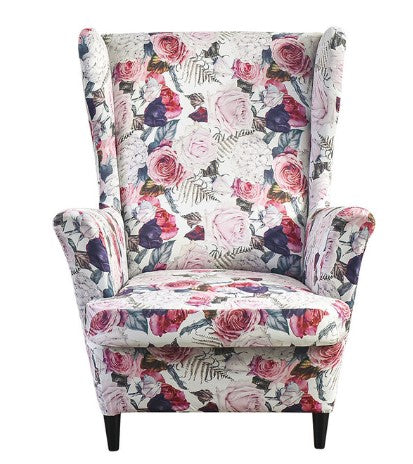 Housse fauteuil <br> Extensible Fleurie