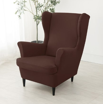 Housse fauteuil <br> Extensible Marron