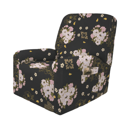 Housse fauteuil <br> Fleurie Noir