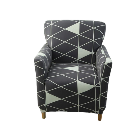 Housse fauteuil Scandinave <br> Géométrique Noir et Blanc