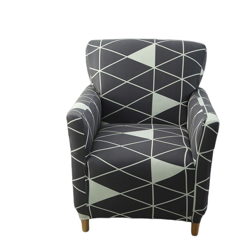 Housse fauteuil Scandinave <br> Géométrique Noir et Blanc