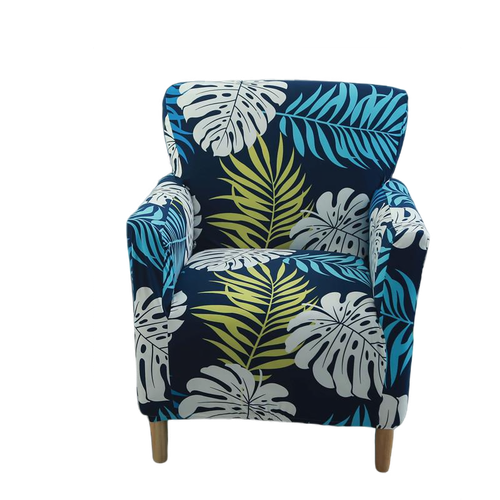 Housse fauteuil Scandinave <br> Tropicale Bleue