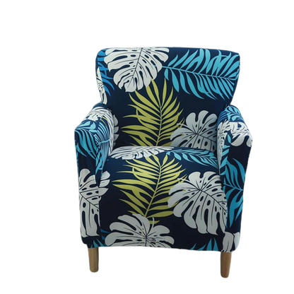 Housse fauteuil Scandinave <br> Tropicale Bleue