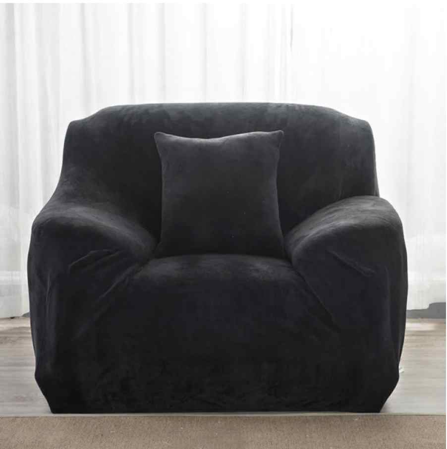 Housse fauteuil <br> Velours Noir